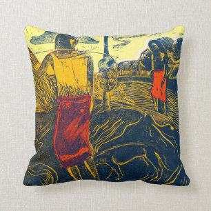 Tahitian Women and Hund, Gauguin Kissen