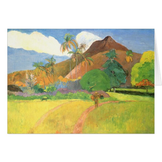 Tahitianische Landschaft, Berge Tahiti, Paul Gaugu (Vorderseite (Horizontal))