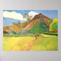 Tahitianische Landschaft, Berge Tahiti, Paul Gaugu