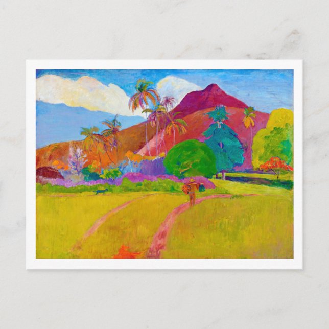 Tahitianische Landschaft, Gauguin Postkarte (Vorderseite)