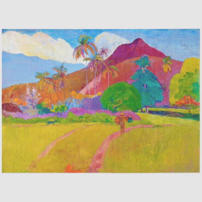 Tahitianische Landschaft, Gauguin Seidenpapier (Vorderseite)