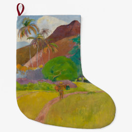 Tahitianische Landschaft (von Paul Gaugin) Großer Weihnachtsstrumpf