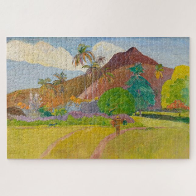 Tahitianische Landschaft (von Paul Gaugin) Puzzle (Horizontal)