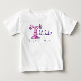 Tahlulah Girls Name & Bedeutung T-Monogramm-Kleidu Baby T-shirt