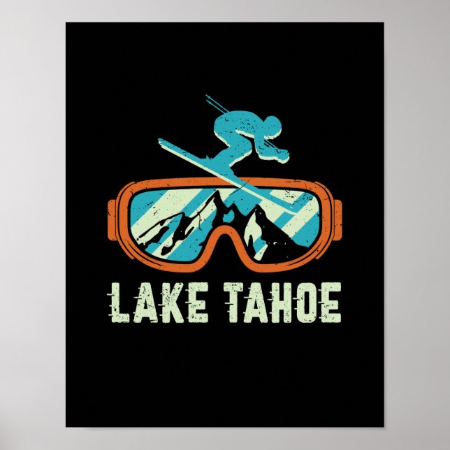 Tahoe California Skifahren Snowboarden Poster (Vorne)