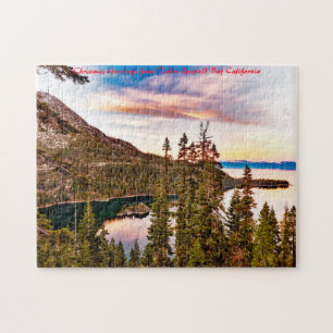 Tahoe Emerald Bay Kalifornien. Weihnachtsgrüße Puzzle