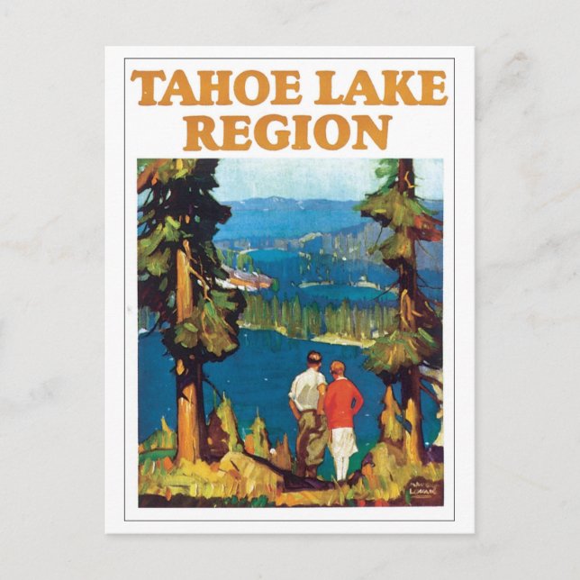 Tahoe Lake Region Travel Poster Postkarte (Vorderseite)