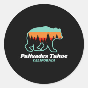 Tahoe Palisades Skifahren Snowboarden California B Runder Aufkleber