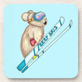 Tahoe Pika Skier Illustration Getränkeuntersetzer