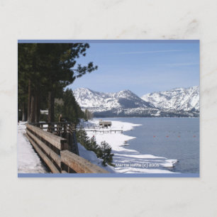 Tahoe-See in Snow   Blue Beach Song™ Postcard Postkarte