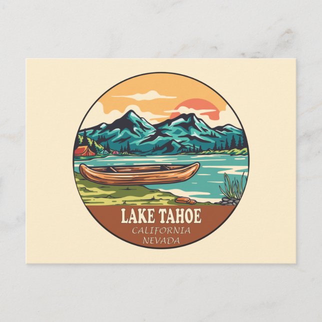 Tahoe-See-Schiffsseemblem Postkarte (Vorderseite)