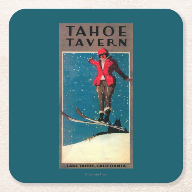 Tahoe Tavernepromo-Plakat Rechteckiger Pappuntersetzer (Vorderseite)