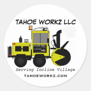 Tahoe Workz LLC-Schneeräumung-Dienstleistungen Runder Aufkleber