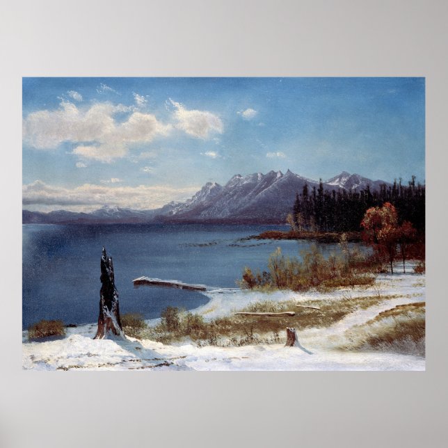 Tahosee im Winter durch Albert Bierstadt Poster (Vorne)