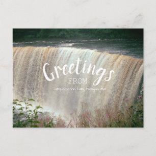 Tahquamenon Falls Greetings Michigan Waterfall Postkarte