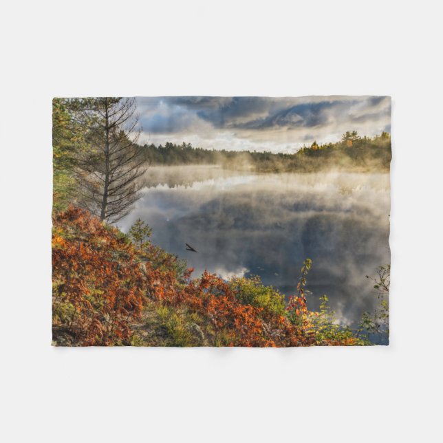 Tahquamenon River Sunrise | Paradies, Michigan Fleecedecke (Vorderseite (Horizontal))