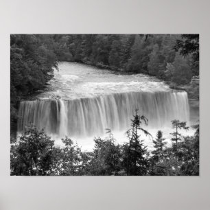 Tahquamenon Upper Falls Grayscale Poster