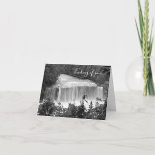 Tahquamenon Upper Falls Grayscale Thinking Card Karte