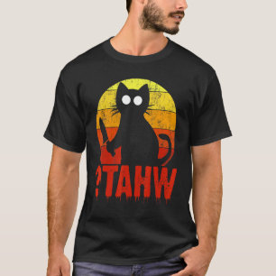 Tahw Horror Katze Rückwärts Gruselig Halloween Mit T-Shirt