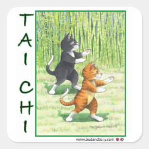 Tai Chi Cats Sticker Bud & Tony