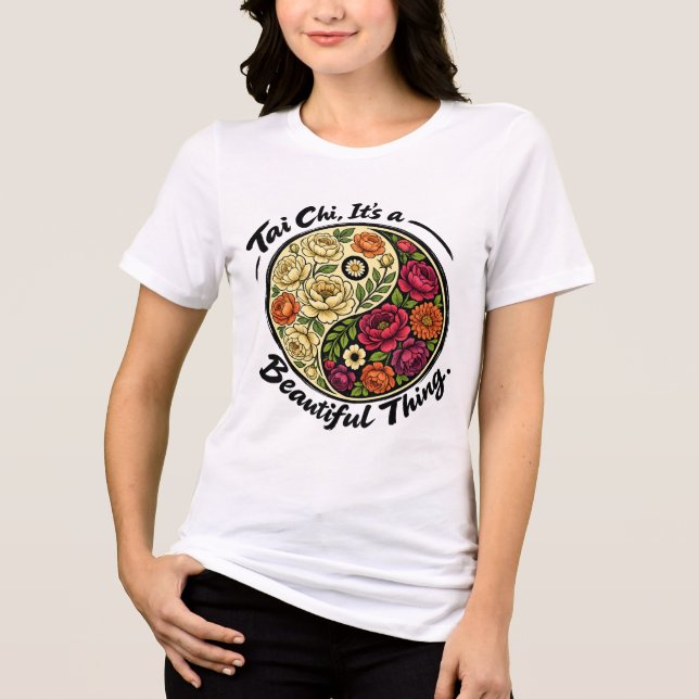 Tai Chi, eine schöne Sache. Tri-Blend Shirt (Vorderseite)