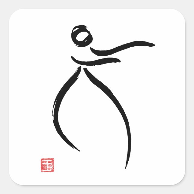 Tai Chi Flow Quadratischer Aufkleber (Vorderseite)