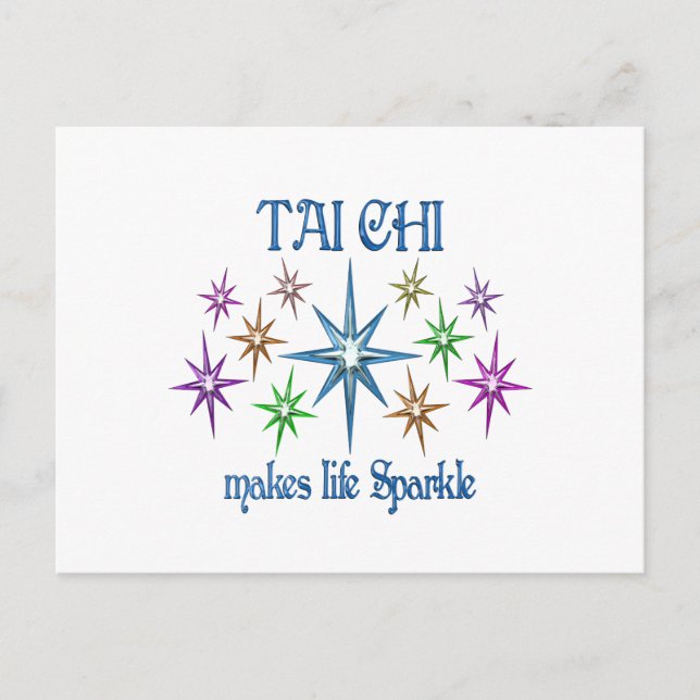Tai Chi Glitzern Postkarte (Vorderseite)