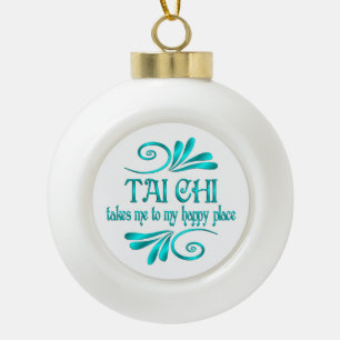Tai Chi Happy Place Keramik Kugel-Ornament