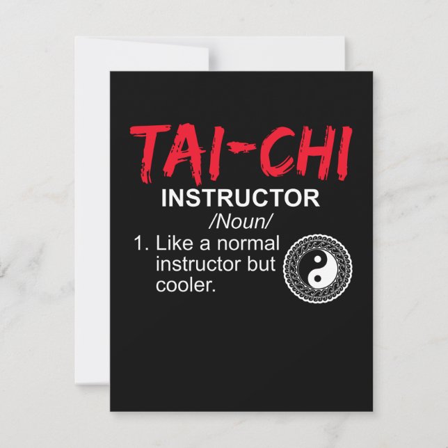 Tai Chi Instructor Tai Chi Fighter Mitteilungskarte (Vorderseite)