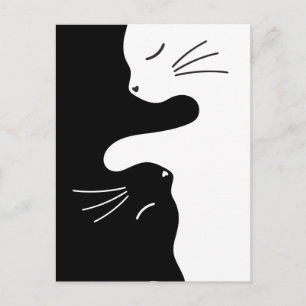 Tai Chi Katze Zen Meister Kitty Balance Postkarte