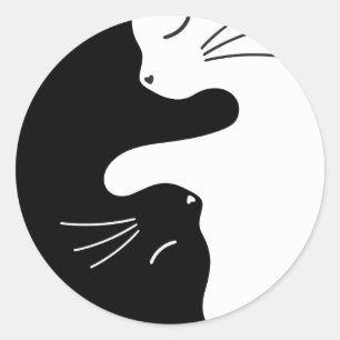 Tai Chi Katze Zen Meister Kitty Balance Runder Aufkleber