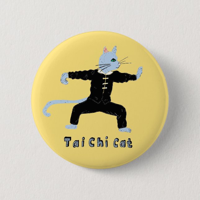 Tai chi Katzenmarschall Geschenk Button (Vorderseite)