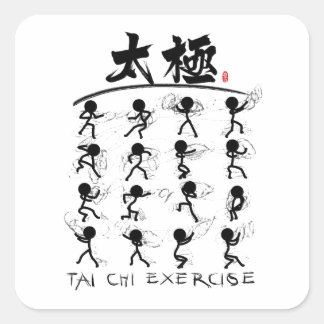 Tai Chi kung fu(功 夫) Quadratischer Aufkleber