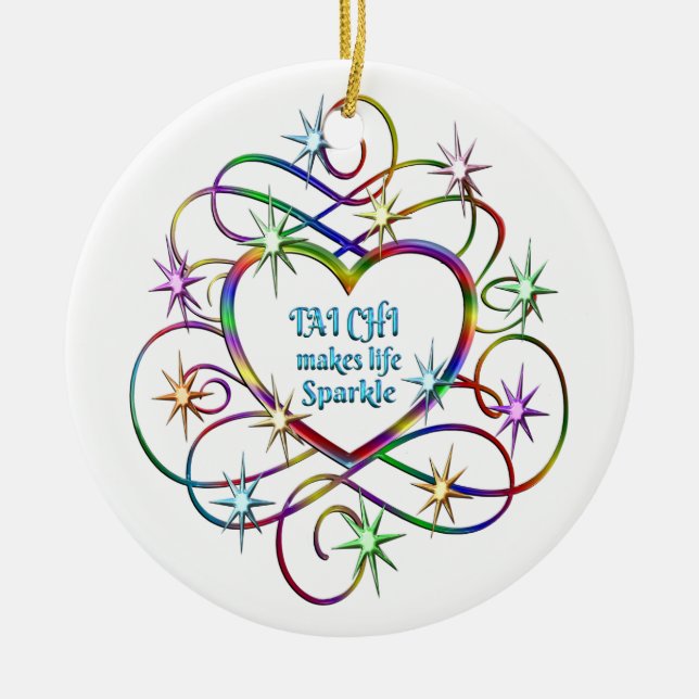 Tai Chi macht Leben sparkle Keramik Ornament (Vorne)