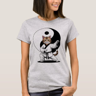 Tai Chi Meister Tabby Katze Yin Yang T-Shirt