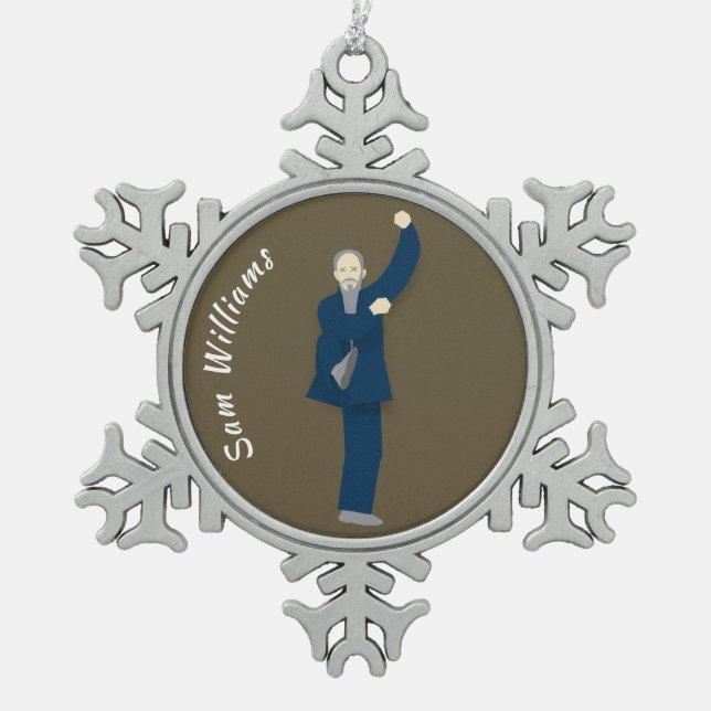 Tai Chi Schneeflocken Zinn-Ornament (Vorderseite)