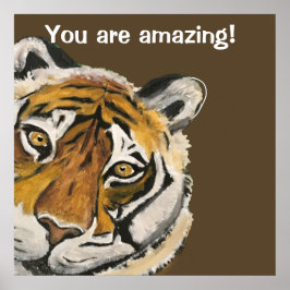 Tai Chi Tiger Phantastische Gesichtsvorlage Poster