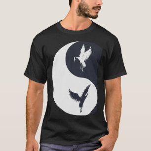 Tai Chi White Crane Yin Yang Qi Gong Chinese White T-Shirt