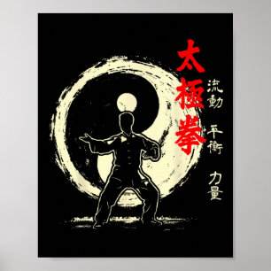 Tai Chi Yin Yang Meditations-Übung für Kampfsport Poster
