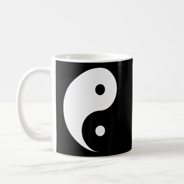 Tai Chi Yin Yang Symbol Hippie Peace Balance Philo Kaffeetasse (Links)
