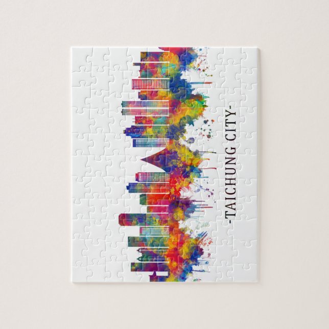 Taichung City Taiwan Skyline Puzzle (Vertikal)