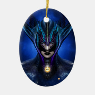 Taidushan Sai Shadow Blue Keramik Oval Ornament