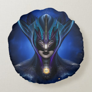 Taidushan Sai Shadow Blue Round Throw Kissen