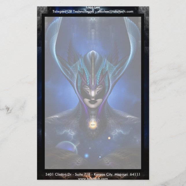 Taidushan Sai Shadow Blue Stationery Briefpapier (Vorderseite)