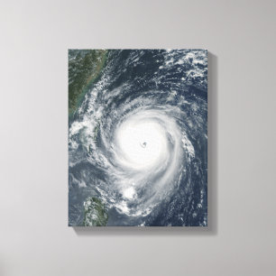 Taifun Longwang, das Taiwan sich nähert Leinwanddruck