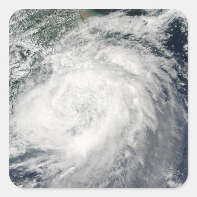 Taifun Morakot über China Quadratischer Aufkleber (Vorderseite)