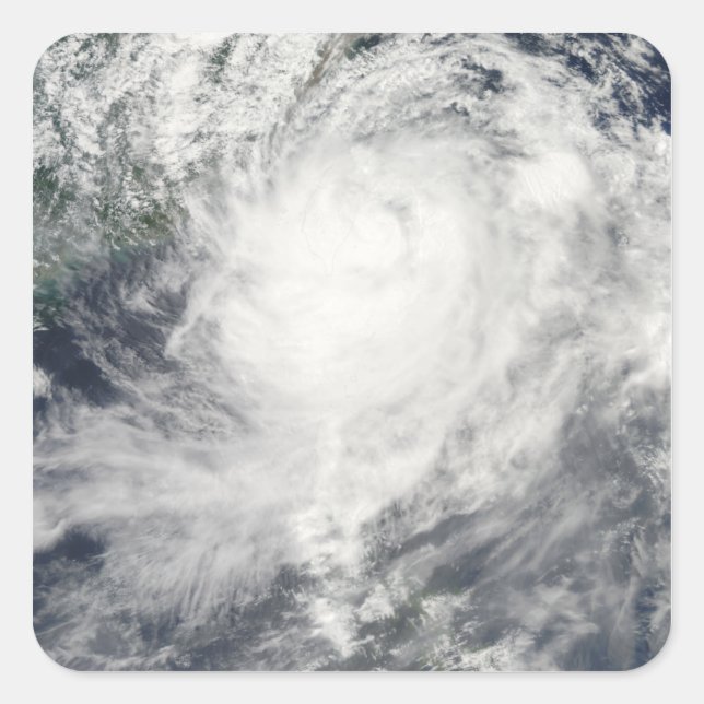Taifun Morakot über Taiwan Quadratischer Aufkleber (Vorderseite)