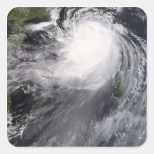 Taifun Nuri nähernde China Quadratischer Aufkleber