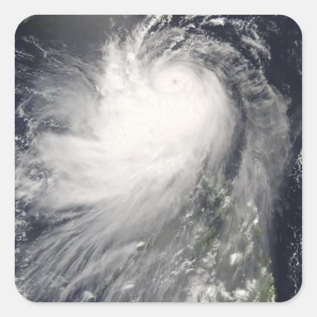 Taifun Nuri über den Philippinen Quadratischer Aufkleber (Vorderseite)