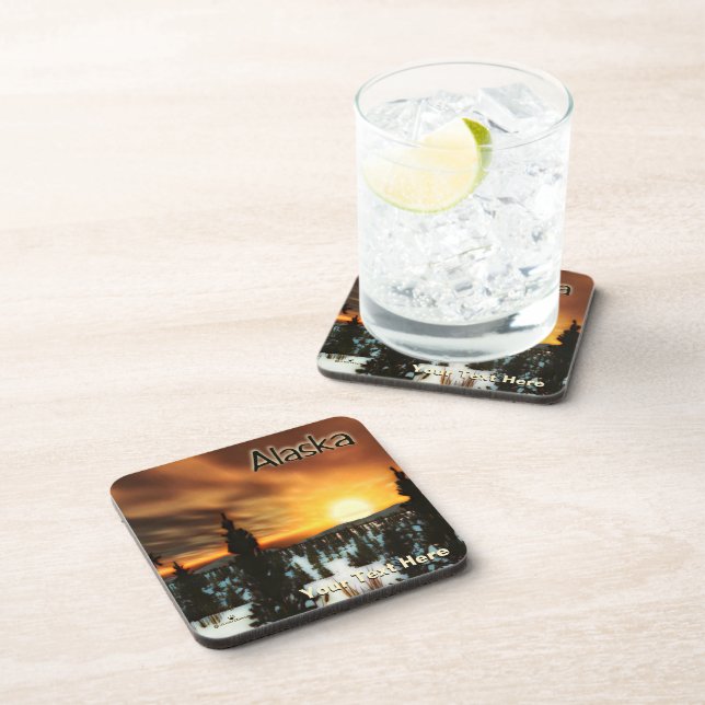 Taiga Sun - Alaska Getränkeuntersetzer (Rechte Seite)